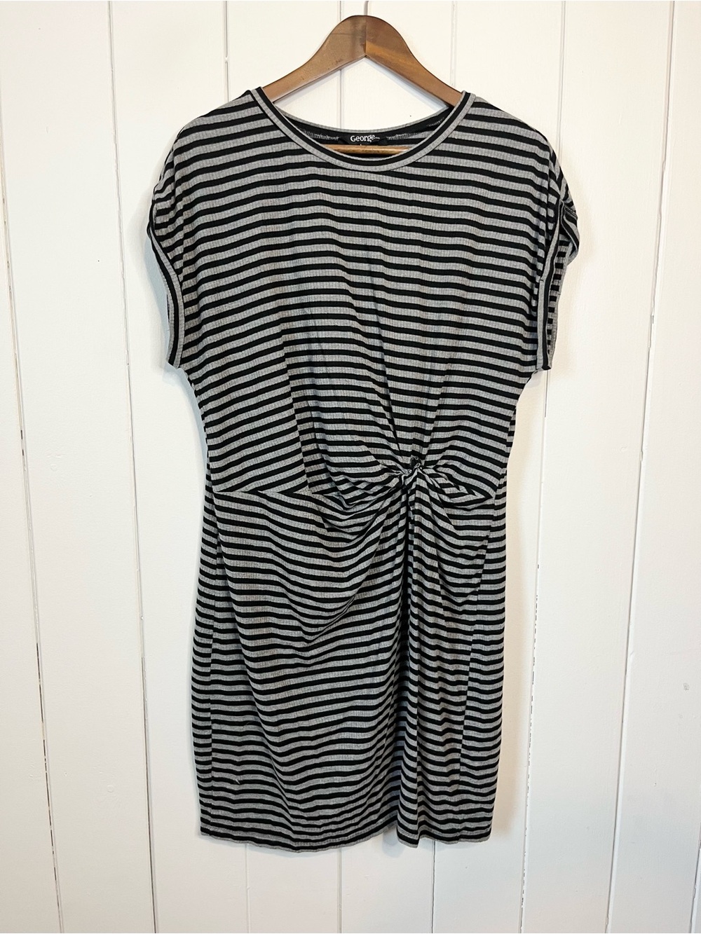 George Black and Grey Striped Dress. Size XL.